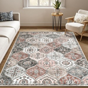 Area Rug, Rugs for Living Room, Washable Rug, Vintage Rugs for Entryway, Traditional Floor Cover, Thin Carpet, Kitchen Distressed Non Slip Mat - 1 of 4