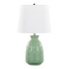 LumiSource Set of 2 Claudia 20" Contemporary Accent Lamps Sage Green Ceramic Polished Nickel and White Linen Shade from Grandview Gallery - 2 of 4