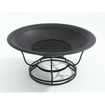 Buckner Black Steel Free-Standing Outdoor Fire Pit