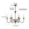 LNC Echo 6-Light 26.5" Modern Candle Medium Chandelier, Oil-Rubbled Bronze - 3 of 4