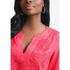 Jessica London Women's Plus Size Linen V-Neck Embroidered Tunic - 3 of 4