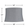 Springcrest 14" Top x 16" Bottom x 11" High x 11" Slant Lamp Shade Replacement Medium Balta Gray Drum Round Modern Fabric Softback Washer Harp Finial - image 4 of 4