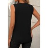 Amaryllis Women's Sleeveless Mock Neck Top Fitted Silhouette Elegant Textured Detailing - 3 of 4