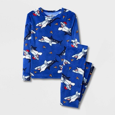 Boys' 2pc Shark Pizza Pajama Set - Cat & Jack™ Blue