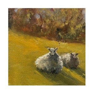 Trademark Fine Art - Marilyn Wendling  Sheep in Field V Canvas Art - 1 of 4