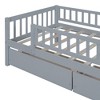 PAGED Twin Size Daybed Dual Use Bed Frame Modern Sofa Bed with 2 Storage Drawers and Guardrail for Bedroom, Living - 4 of 4