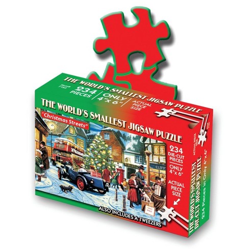 TDC Games World's Smallest Jigsaw Puzzle - Christmas Streets - Measures 4 x 6 inches when assembled - Includes Tweezers - image 1 of 3