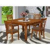 HomeStock 5-Pc Square Saddle Brown Finish Solid Wood Top Dining table with 4 Chairs - 2 of 4