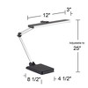 360 Lighting Flynn 25" High Modern Desk Lamps Set of 2 USB Port Adjustable LED Black Silver Metal Home Office Living Room Charging Bedroom Bedside - 4 of 4
