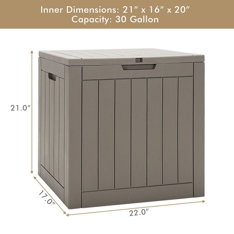 Costway 30 Gallon Deck Box  Storage Container Seating Tools Organization Deliveries, 4 of 10