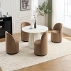1 Piece Modern Barrel Velvet Upholstered Dining Room Chair,360° Swivel Round Armless Accent Chair for Small Spaces or Living Room-Coolbibila - 3 of 4
