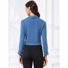 INSPIRE CHIC Women's Regular Fit Notched Lapel Ruched Sleeve Business Crop Blazer - 4 of 4