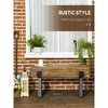 48"Garden Bench with Metal Legs, Rustic Wood Effect Concrete Entryway Bench, End of Bed Bench - 2 of 4