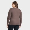 Women's Slim Fit Long Sleeve Ribbed T-Shirt - A New Day™ - 2 of 3
