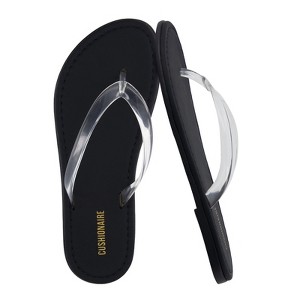 CUSHIONAIRE Surf Flip Flop Sandals for Women with Flexible Sole and Soft Jelly Strap, Lightweight Casual Slides - 1 of 4