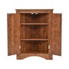 Brown Triangle Bathroom Storage Cabinet with Adjustable Shelves, Freestanding Floor Cabinet - 4 of 4
