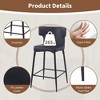 Kumasinova Counter Height Bar Stools Set of 2, Water-Resistant PU Leather Counter Stools with Metal Frame, Modern Upholstered Bar Chairs Dining Chairs - 2 of 4