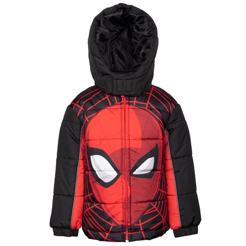 Marvel Avengers Spider-Man Hulk Black Panther Captain America Zip Up Winter Coat Puffer Jacket Toddler to Big Kid, 1 of 9