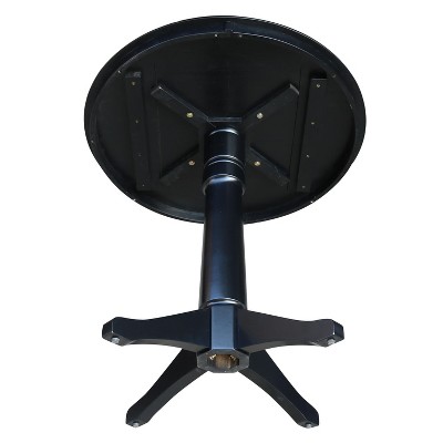 Petite Black Round Wood Counter Height Dining Table