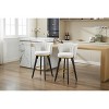 TiramisuBest Counter Bar Stools Set of 2, 360° Swivel Upholstered Barstools with Backs and Metal Legs, 26" H Seat, Velvet Fabric,Goldy Footrest - 4 of 4