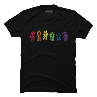 Adult Design By Humans Cactus Lover Succulent Rainbow Pride Garden By Avocato T-Shirt