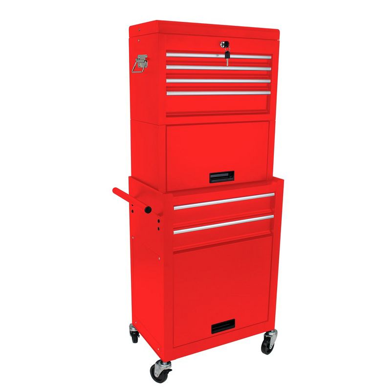 6 Drawer Rolling Tool Chest with Wheels,Meta Tool Storage Cabinets with Detachable Top Tool Box,Tool Cart on Wheels for Workshop Warehouse Garage, 1 of 7