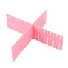 PiccoCasa Household Adjustable Separator Grid Dresser Dividers Plastic Drawer storage board 9.4" x 2.7" Pink 12 Pcs - 3 of 4