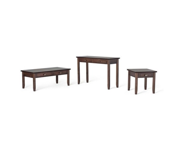 Stratford Solid Wood End Table Natural Aged Brown - Wyndenhall