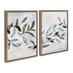 (Set of 2) 18" x 24" Sylvie Branch I II Framed Canvas Art by Nikita Jariwala - Kate & Laurel All Things Decor - 1 of 4