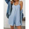 Women's Summer Casual Rompers Square Neck Sleeveless Short Overalls Bib Loose Jumpsuit with Pockets - 4 of 4