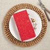 Saro Lifestyle Poinsettia Napkin, 20" Square, Red (Set of 12) - 4 of 4
