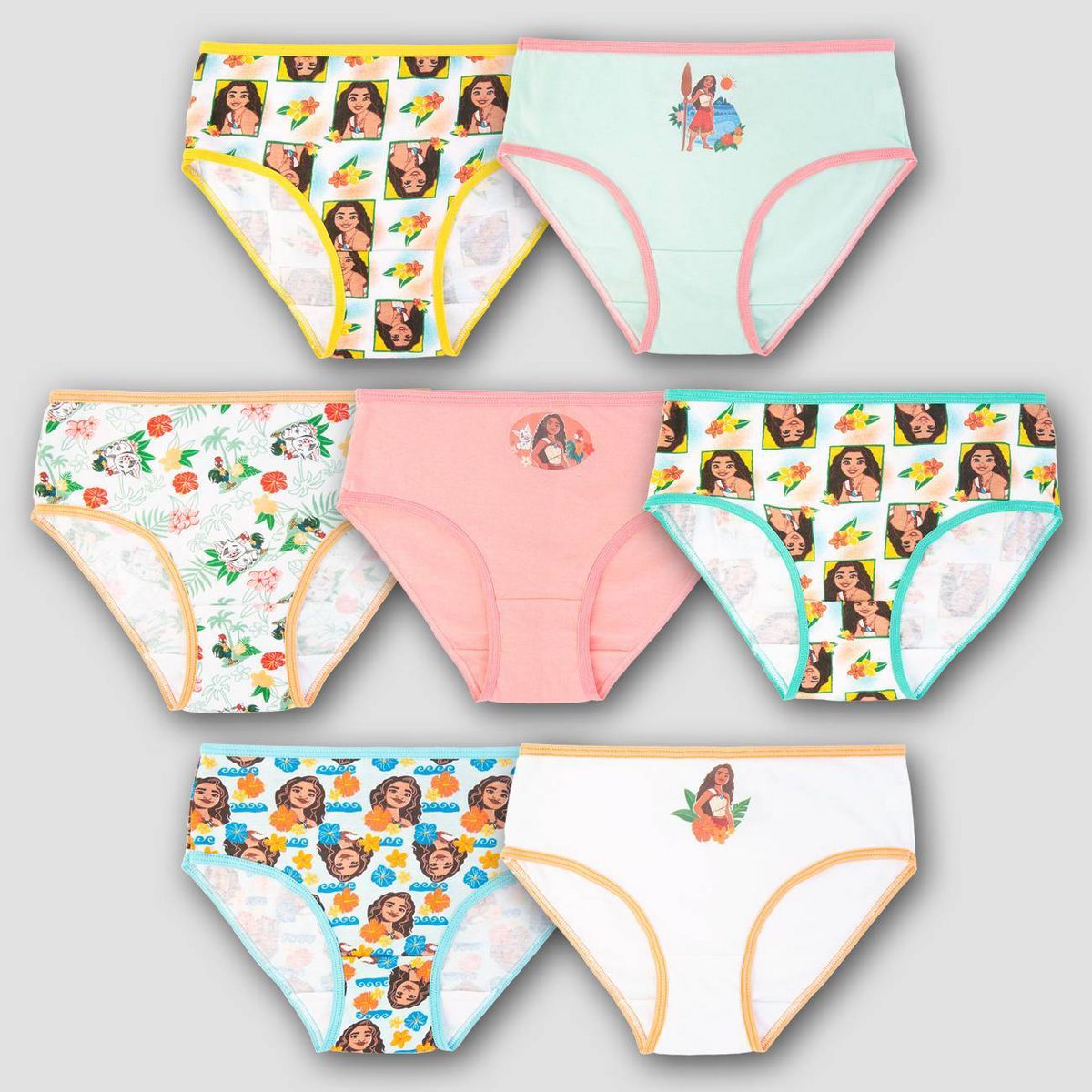 Girls' Moana 2 7pk Bikini Underwear