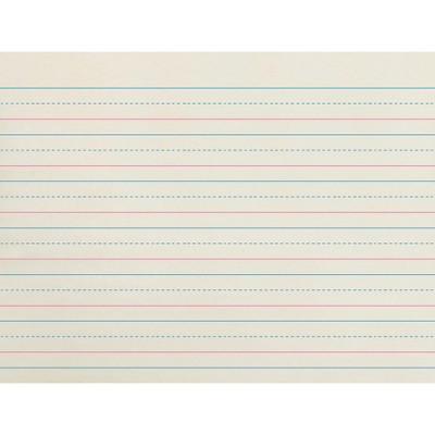 School Smart Red & Blue Newsprint Paper, 3/4 Inch Ruled, 11 x 8-1/2 Inches, 500 Sheets