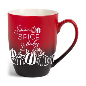 Elanze Designs Spice Spice Baby Two Toned Ombre Matte Red and Black 12 ounce Ceramic Stoneware Coffee Cup Mug - 1 of 4