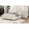 DOMETOUR Velvet Nightstand Bedside Table with 3 Drawers, Night Table for Bedroom, End Tables for Living Room, Beige - 4 of 4