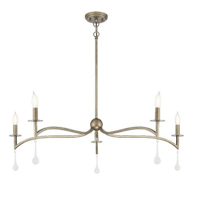 Laramie 5-Light Chelsea Gold Chandelier with Crystal Drops