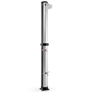 Tangkula 7.2 ft 10 Gallon 2-Section Outdoor Solar-Heated Shower w/ Free-Rotating Shower Head - 1 of 4