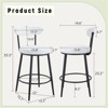 RISOKEYS Set of 2 Ergonomic High Legged Bar Chairs - With White Fabric Cushions - Black and White Classic Color Scheme - Furniture for Home Decor - 3 of 4