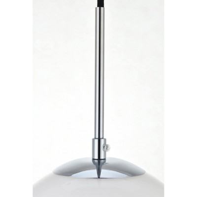 Elegant Chrome Pendant Light with Frosted White Glass Globe Shade