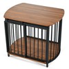 FURNIinspire Pet Crates and Houses, Dog Crate Furniture with Sliding Doors and Storage Shelves for Small Medium Size, Brown, 31.5"*23.03"*25.87" - 3 of 4