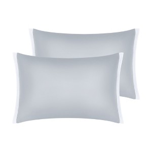 Unique Bargains Envelope Closure Cooling Soft Satin Polyester Pillowcases Queen 20"x30" 2 Pcs - 1 of 4
