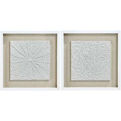 Newhill Designs White Out 23 3/4" Square Framed Wall Art Set of 2