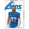 Trends International NFL Detroit Lions - Aidan Hutchinson Feature Series 25 Framed Wall Poster Prints - 3 of 4