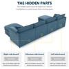 134" Oversized Chenille Cloud Modular U-Shaped Sectional Sofa with Double Cushions, 2 Ottomans & Pillows - 4 of 4