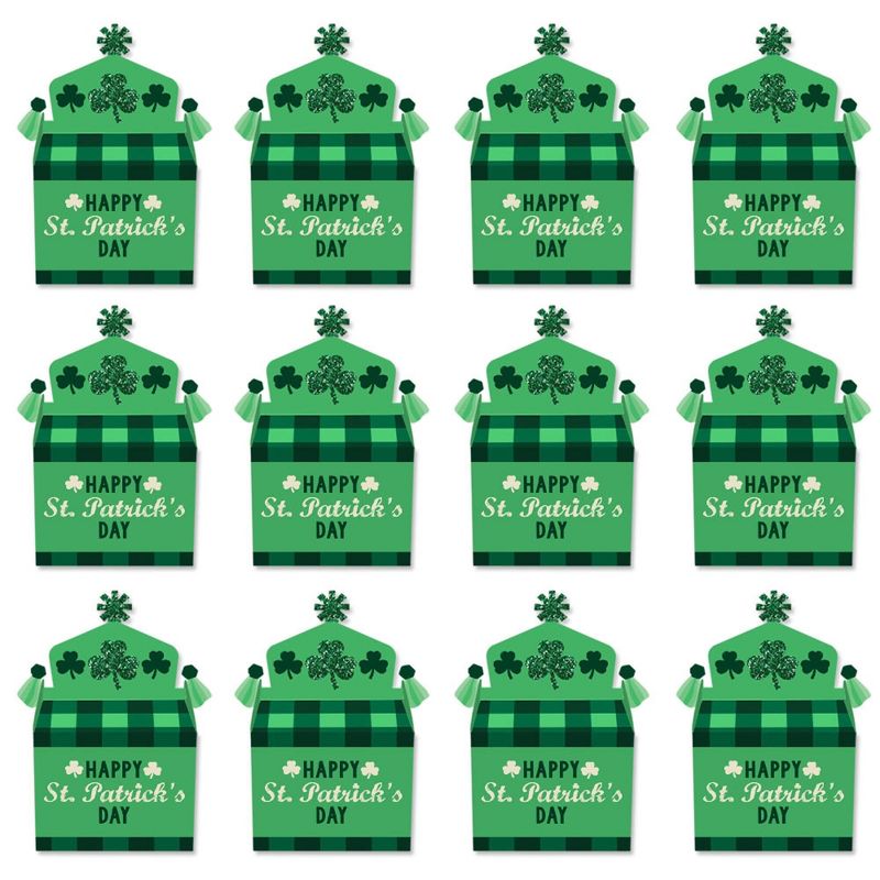 Big Dot of Happiness St. Patrick's Day - Treat Box Party Favors - Saint Paddy's Day Party Goodie Gable Boxes - Set of 12, 6 of 10