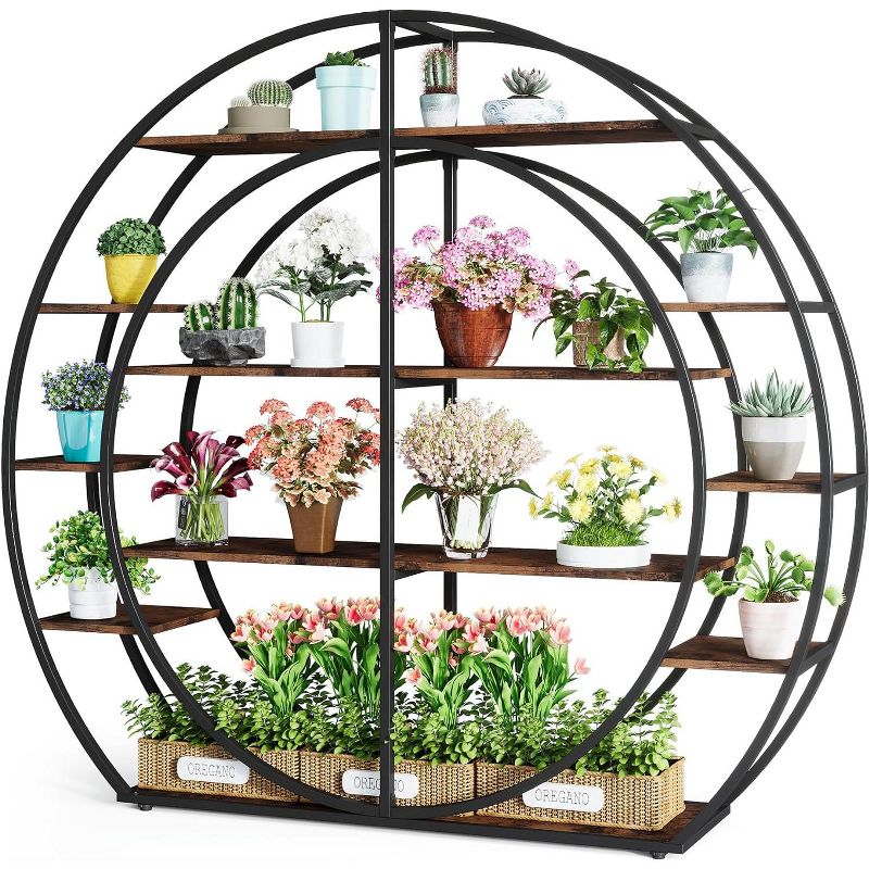 Tribesigns 7-Tier Round Plant Stand, Multiple Potted Plant Organizer Shelf, 1 of 7