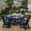 WestinTrends 5 Piece Outdoor Patio Dining Round Table and Shell Back Armchair Set - 2 of 4