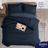 American Soft Linen Luxury Ultra Soft 100% Cotton Sateen Weave Solid Duvet Cover Set - Includes 1 Duvet Cover & 2 Pillow Sham Set - 3 of 4