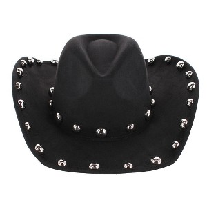 CTM Women's Western Ball Studded Trim Cowboy Hat - 1 of 4
