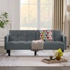 TinyHomie Velvet Futon Couch Convertible Folding Sofa Bed Tufted Couch for Apartment - 2 of 4